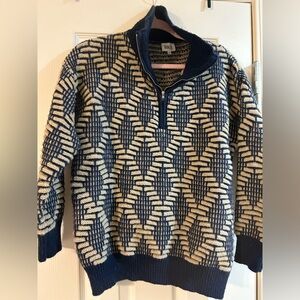 BKE Diamond Pattern Half Zip Sweater small Oversized